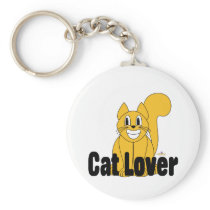Silly Smiling Orange Cat Big Cat Lover Key Chain