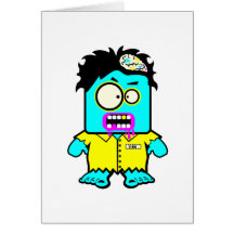 silly smyk zombie cartoon character greeting cards