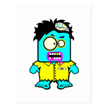 silly smyk zombie cartoon character post card
