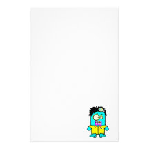 silly smyk zombie cartoon character stationery paper