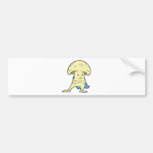 silly superhero hero fungi mushroom cartoon charac bumper stickers