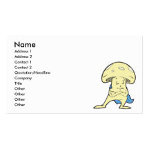 silly superhero hero fungi mushroom cartoon charac business cards