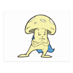 silly superhero hero fungi mushroom cartoon charac postcard