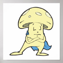 silly superhero hero fungi mushroom cartoon charac posters
