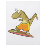 silly surfer surfing dinosaur cartoon flyers