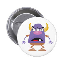 silly three-eyed ogre monster buttons