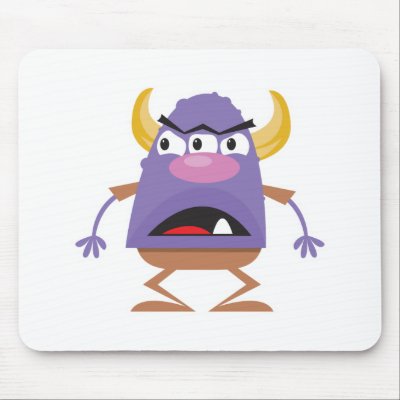 silly three-eyed ogre monster mouse pads by doonidesigns