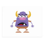 silly three-eyed ogre monster post cards