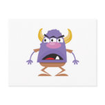 silly three-eyed ogre monster postcards