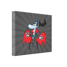 silly vampire and bat cartoon canvas print