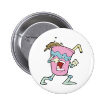 silly villian evil milkshake character pinback buttons