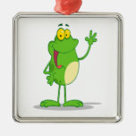 silly waving friendly froggy frog christmas ornament