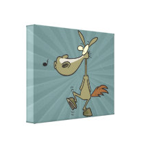 silly whistling pony horse cartoon canvas print