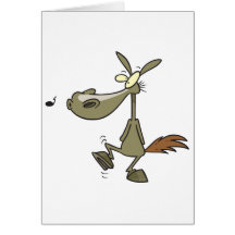 silly whistling pony horse cartoon greeting cards