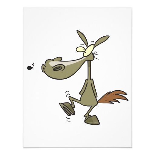 silly whistling pony horse cartoon invitations