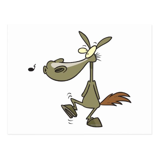 silly whistling pony horse cartoon post card