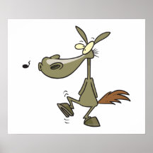 silly whistling pony horse cartoon print