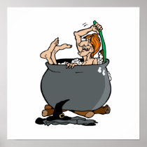 Silly Witch Bath Print