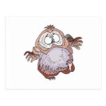 silly wobbly owl post card