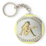 SILOUETTE GIRL WITH GUN keychains