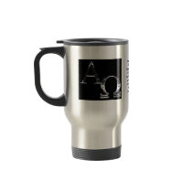 Silve Alpha and Omega symbols on black background. Coffee Mug