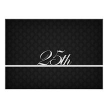 Silver 25th Anniversary Invite Elegant
