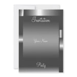 Silver abstract colour Party Invitation