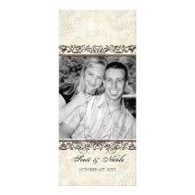 Silver Age of Elegance, Swirls Wedding Menu Card Personalized Announcements