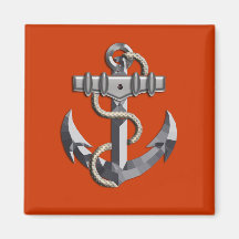 Silver Anchor Refrigerator Magnet