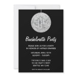 Silver and Black Disco Ball Bachelorette Party Invites