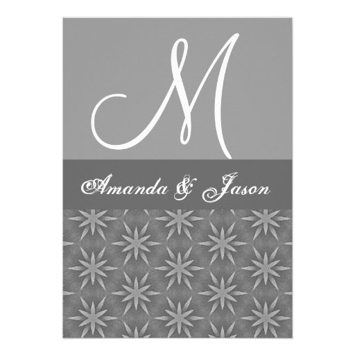 Silver and Black Double Stars Wedding Invitations