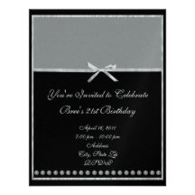Silver and Black Party Invitations