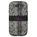 Silver and Black Snake print Personalized Galaxy SIII Cover