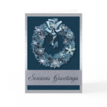 Silver and Blue Christmas Wreath cards