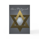 Silver and gold Bar Mitzvah invitation Greeting Cards