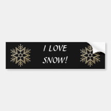 Silver and Gold Snowflake Bumper Stickers