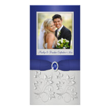 Silver and Navy Photo Card