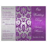 Silver and Purple Damask II Wedding Program flyers