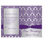 Silver and Purple Damask Wedding Program II flyers
