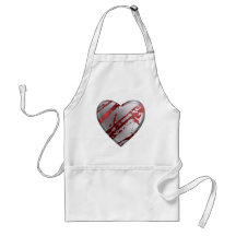Silver and Red Heart Aprons