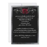 Silver and Roses Gothic Invitation