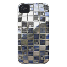 Silver and some Blue Disco Ball Mirrors iPhone 4 Covers