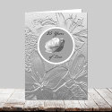 Silver Anniversary Card -- Silver Flowers