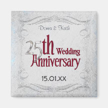 Silver Anniversary Fridge Magnets
