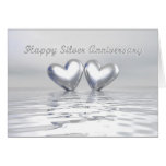 Silver Anniversary Hearts Card