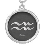 Silver Aquarius Zodiac Symbol