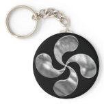 Silver Basque Cross Keychain