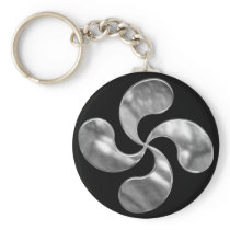 Silver Basque Cross Keychain