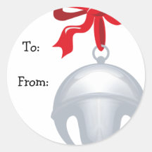 Silver Bell Custom Gift Tags Stickers