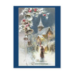 Silver Bells and Church Vintage Christmas postcards